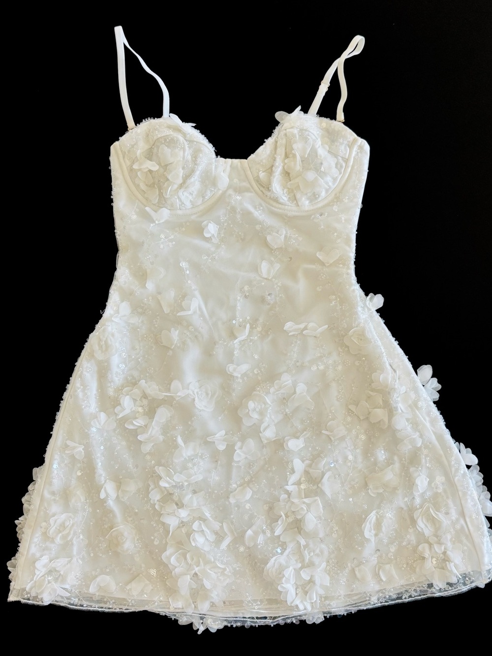 Oh Polly Edita White Embellished Bandeau A-line Mini Dress - Picture 3 of 11